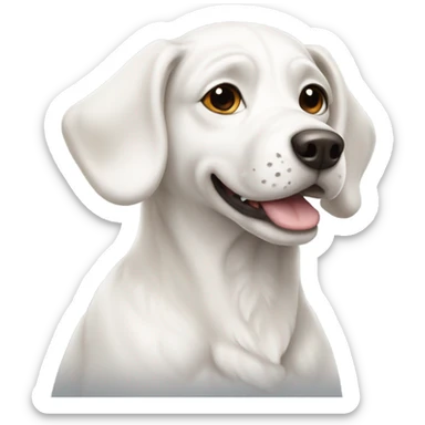 White dog with grayish brown spots sticker