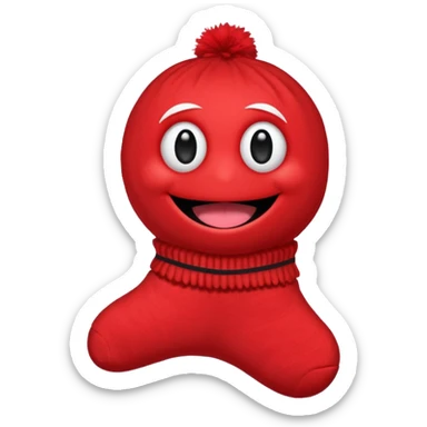 cute sock puppet, button eyes, chibi sticker