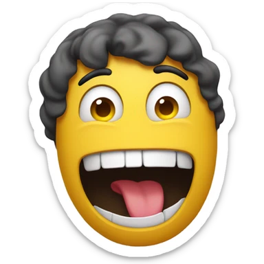 Yellow emoji open mouth with eyes rolled back in its head sticker