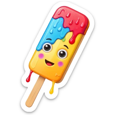 popsicle with accessories and eyes sticker