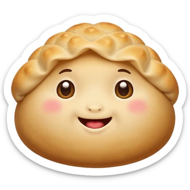 Dumpling with love face sticker