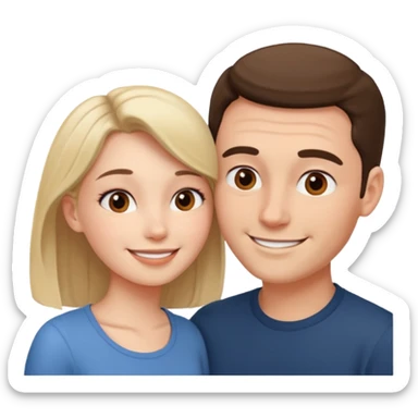 Man head against woman head in front of each other sticker