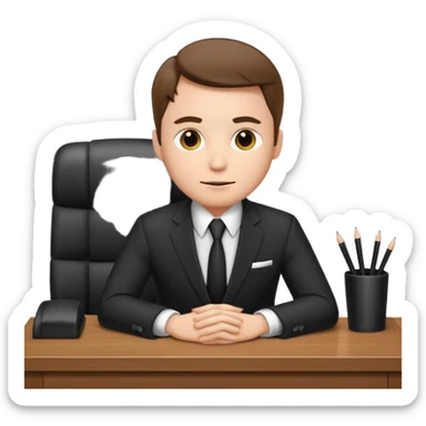 Business man sitting at a desk sticker