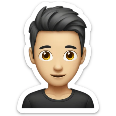 A young man with the back of his head erected A young Chinese man with big ears and black frame colors. sticker