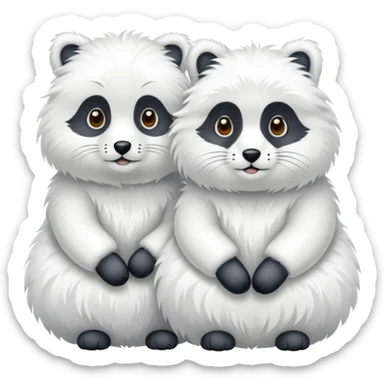 deux animaux russes sous la neige sticker