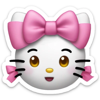 Hello kitty with a pink ribbon blowing kiss  sticker