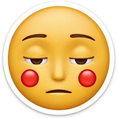 a emoji with its eyes closed, with a red X in its eyes, not smiling sticker