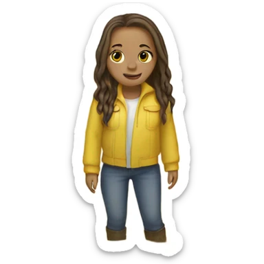 White Girl standing in yellow puddle sticker