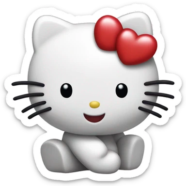 hello kitty with heart sticker