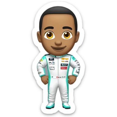 Lewis Hamilton in a racing suit  sticker