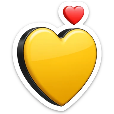 Fusiona un corazón de iPhone de color amarilla con color negro otro como el tercero pero sin el rabo de arriba sticker