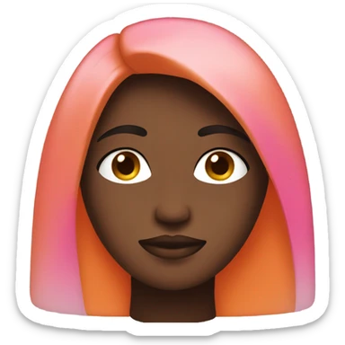 Ombré dark orange and pink head  sticker