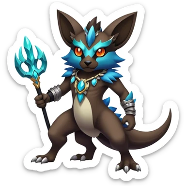 cool edgy badass colorful fantasy animal hybrid Fakemon full body sticker