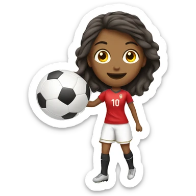 jugadora mujer de soccer pateando balón sticker