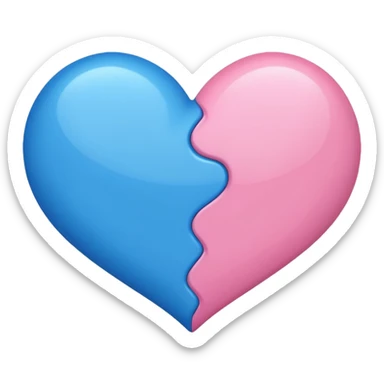 Blue and Pink mixed heart sticker