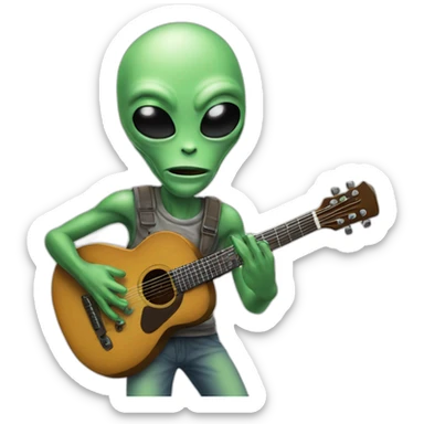 Un alien qui joue de la guitare sticker
