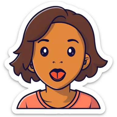 brownskin girl with tongue out sticker