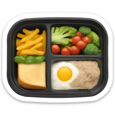 Meal in rectangle plastic container  sticker