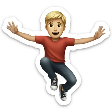 A boy doing a stunt sticker