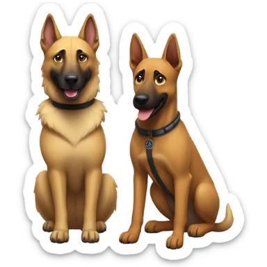 Naruto with Belgian malinois sticker