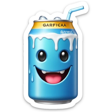 Crea un emoji de una lata de monster blanca de la bebida energética  sticker
