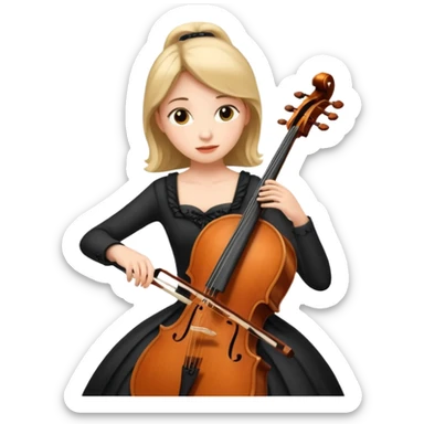 girl playing cello sticker