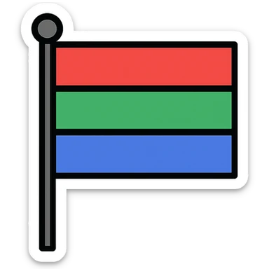 Karelian nationalist flag, red, green, blue stripes, no text, flat icon style sticker