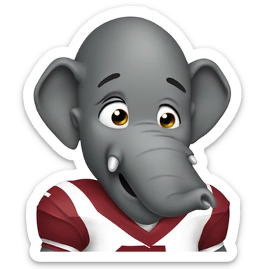 Elephant Alabama fan crying sticker