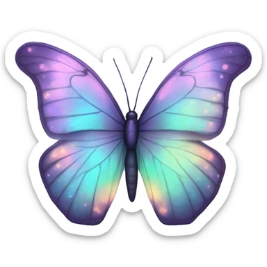 Pastel iridescent nebula butterfly sticker