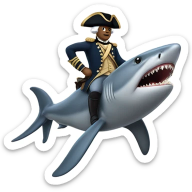 George Washington riding a shark sticker