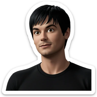 young man in black shirt sticker