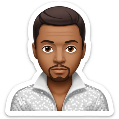 Keith Sweat, R&B Singer (b.1961) with dark brown hair, white sequin outfit sticker