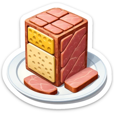  spam meat mondrian style paris cafe sticker