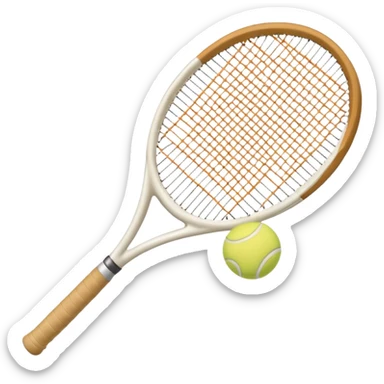 White Tennis racket with beige tennis ball aesthetic  sticker