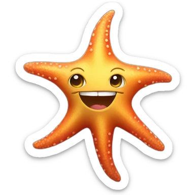 Star fish smiling sticker
