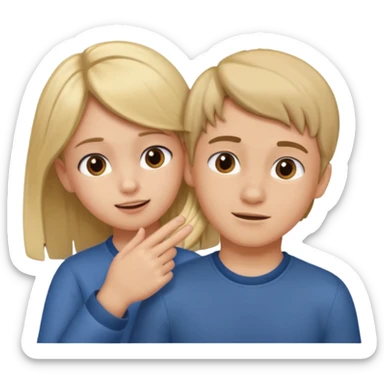 a boy putting a girls hair behind her ear gesture sticker