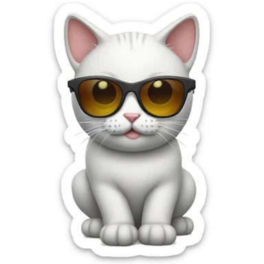 Cat with sunglasses sticker