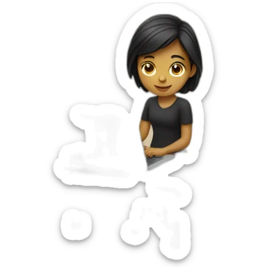 Portuguese girl with her laptop sticker