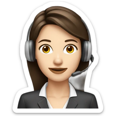 french-brunette-saleswomen-with-headset sticker