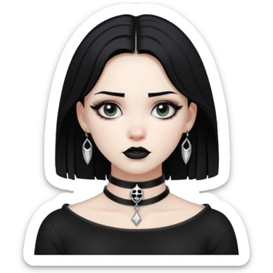 goth black white choker , remove background  sticker