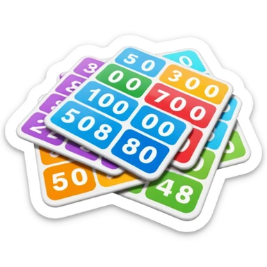 Create 1 blank lottery coupon, clean and colorful, with different header colors and simple grid sections. No numbers, no text sticker