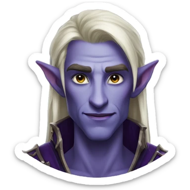 night elf male from world of warcraft sticker