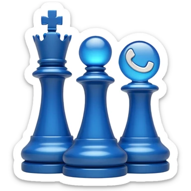 Chess brillent move emoji in blue colour  sticker