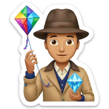 Man with diamond kite,Kite Flyers sticker