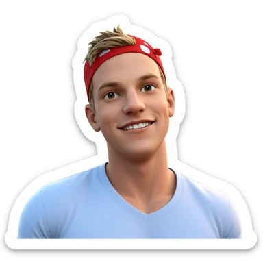 smiling boy by the ocean sticker