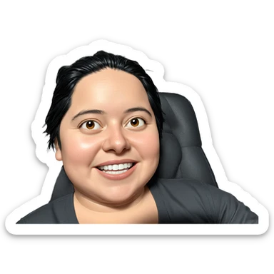 smiling boy with black hair sticker