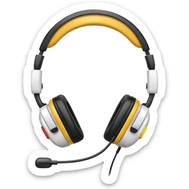 gamer headset classic style, like Apple emojis sticker