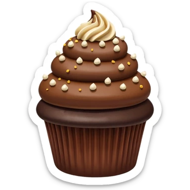 Chocolate dipped cupcake with hazelnut  sticker