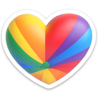heart in rainbow pride colors, simple and bold, no text sticker