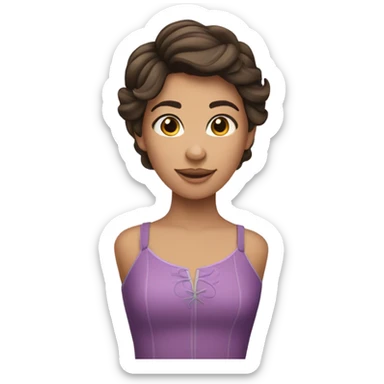 brunette pixie cut rapunzel  sticker